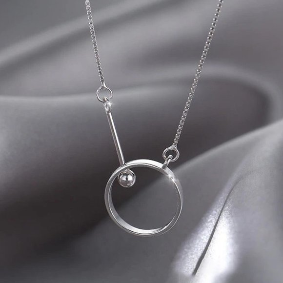 *NEW 925 Sterling Silver Circle Bead Necklace - Picture 1 of 7
